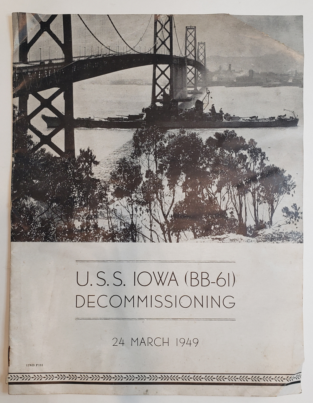 USS Iowa Decommissioning Ceremony Brochure
