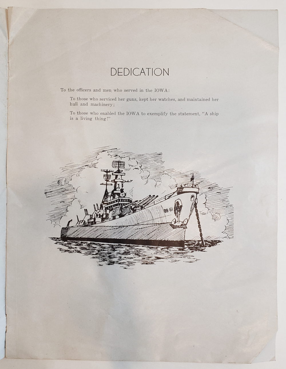 USS Iowa Decommissioning Ceremony Brochure