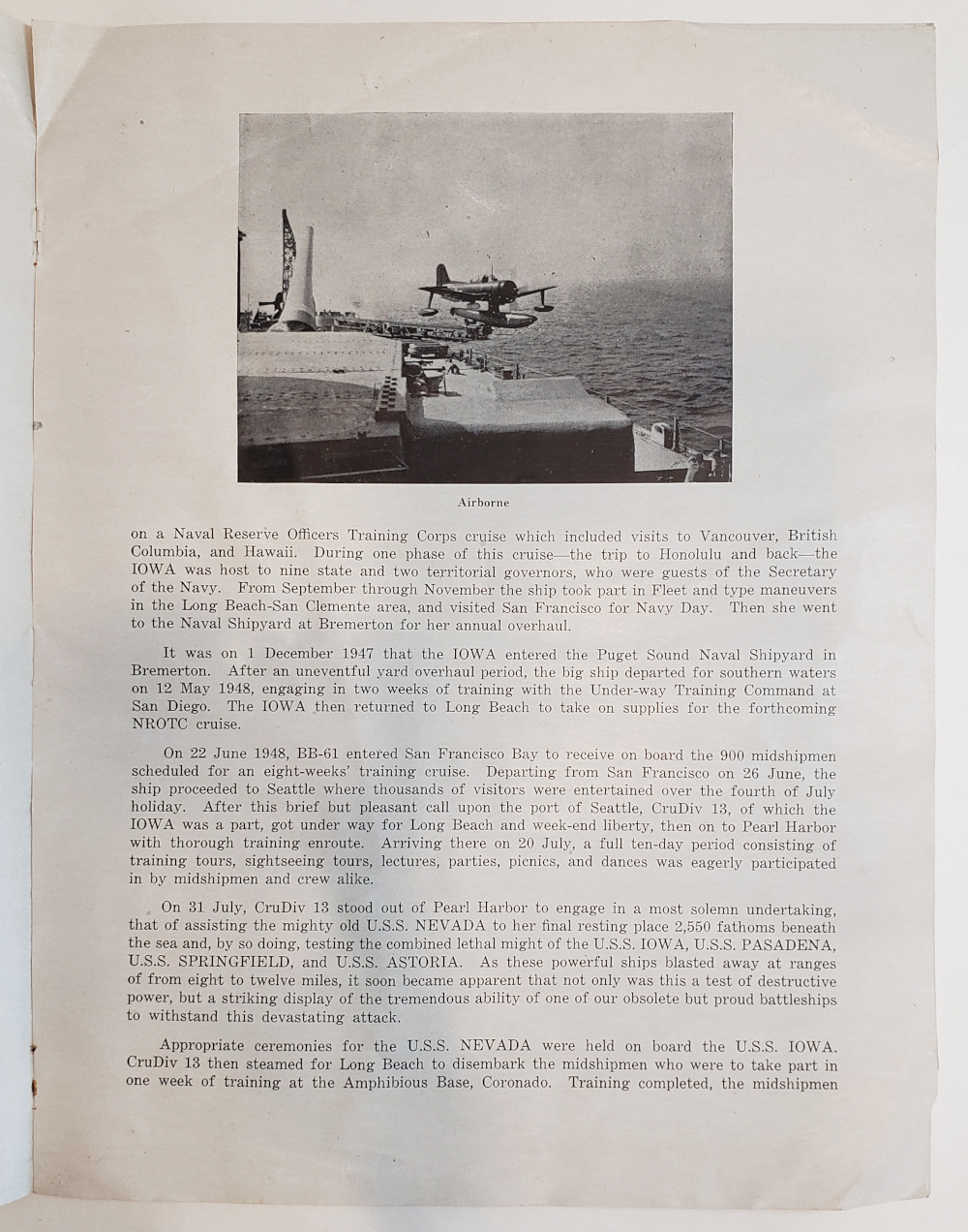 USS Iowa Decommissioning Ceremony Brochure