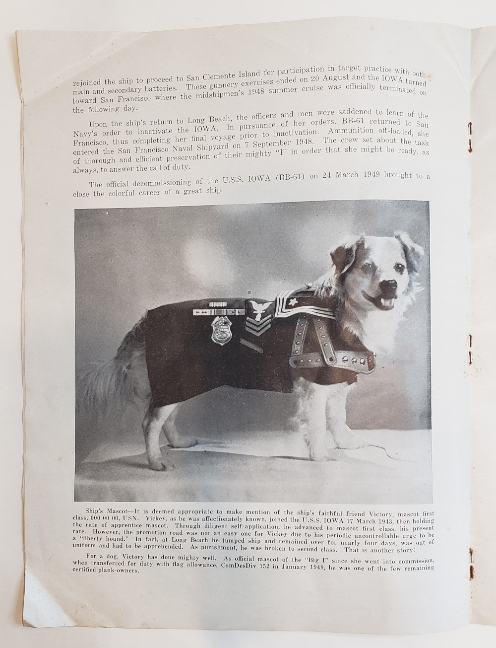 USS Iowa Decommissioning Ceremony Brochure