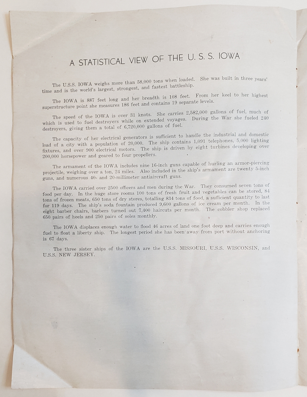 USS Iowa Decommissioning Ceremony Brochure