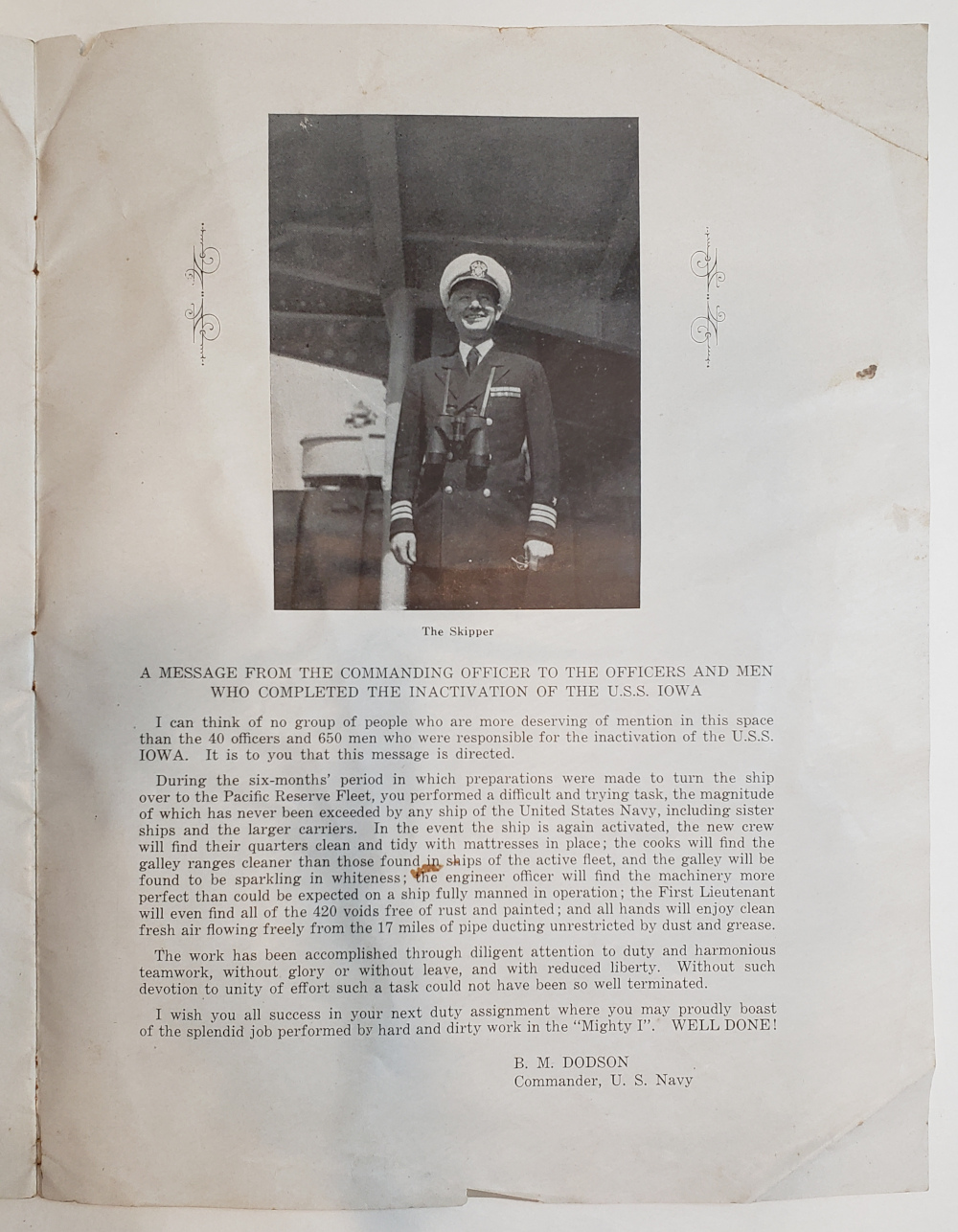 USS Iowa Decommissioning Ceremony Brochure