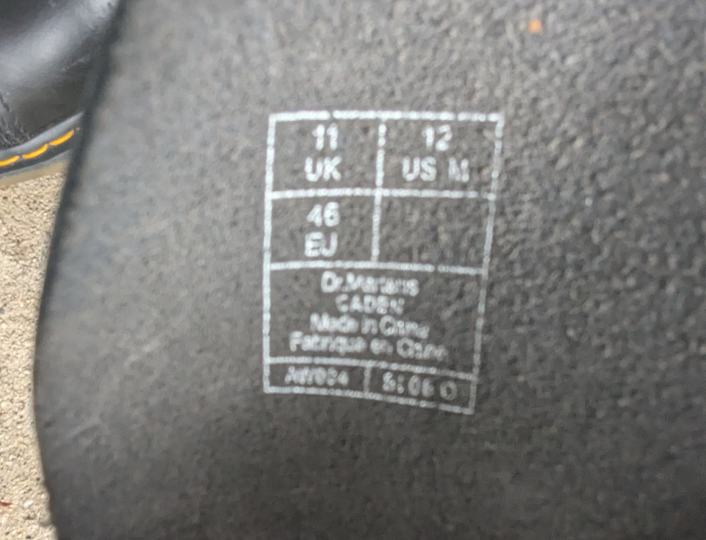 Dr Marten Caden 12-eye Steel Toe Mens US 12 Boots